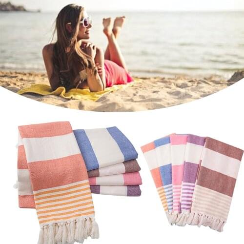 Turkish Beach Towel Prewashed For Soft Feel Quick Dry Bath Towels With Lively Color Stripes Cotton Available In Multiple Colors