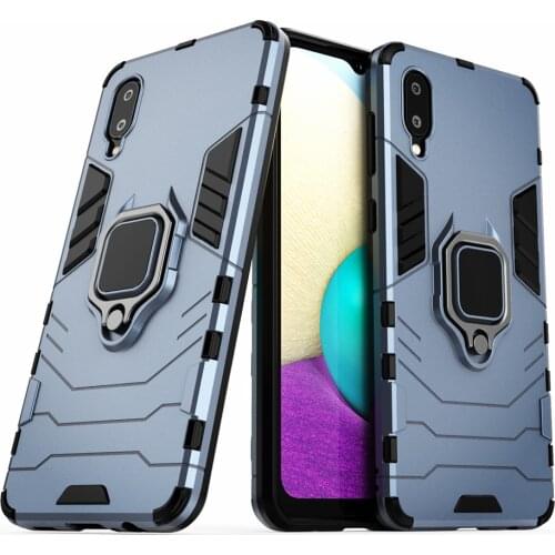 Shockproof Case For Samsung Galaxy A02 Case Luxury Armor Magentic Ring Car Holder Cover For Samsung Galaxy A02 Cases A 02 A022F