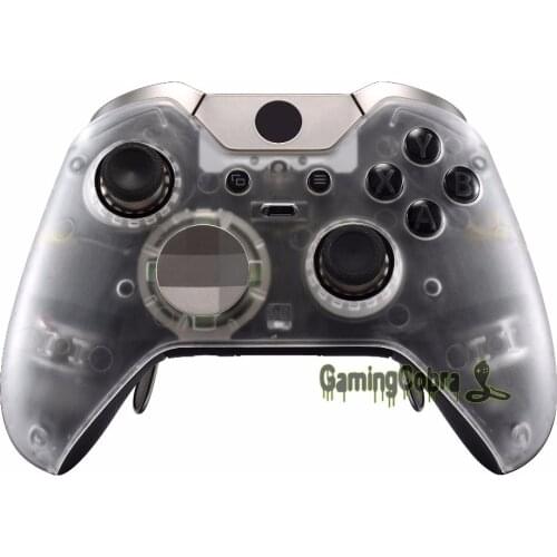 EXtremeRate Custom Clear Cover Faceplates Front Housing Shell for Xbox One Elite Controller - Model 1698
