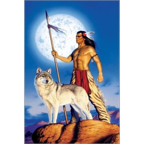 Counted Cross Stitch Kits Needlework Embroidery Crafts 14 ct Aida Color DIY Arts Handmade Home Decor - Spirit of Wolf