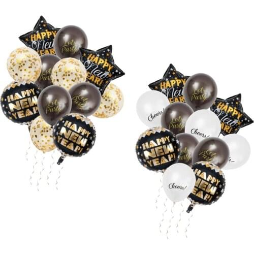 Happy New Year Balloons PREMIUM QUALITY 12 Pieces Assorted Color