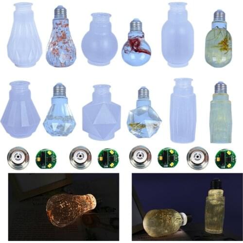 Light Bulb Ornaments Epoxy Resin Mold LED Bulb Silicone Mould DIY Crafts Home Decorations Casting Tools