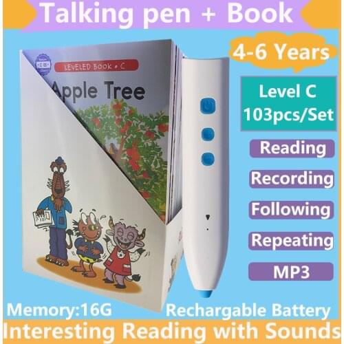 Preschool Education English learning Books RAZ Level C with digital Reading pen for Kids 4-6 years