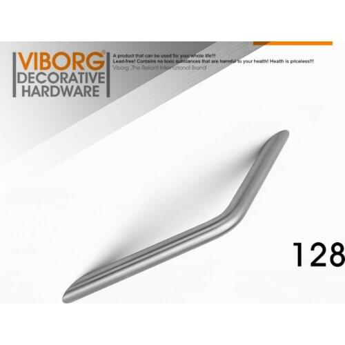 VIBORG Deluxe 128mm Solid 304 Stainless Steel Modern Kitchen Cabinet Cupboard Door Handles Pull Drawer Pulls Handle, SV725