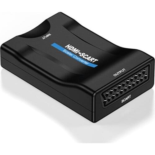 1080P HDMI-compatible to SCART SCART to HDMI-compatible Converter Video Audio Upscale AV Signal Adapter HD Receiver TV DVD