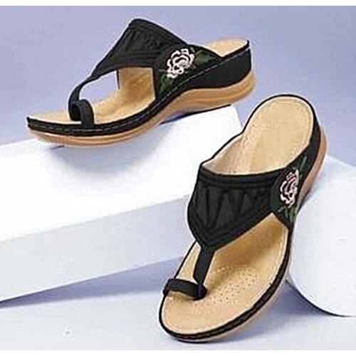 2021 Women Sandals Wedge Slip On Woman Shoes Flats Ladies Fashion Female Rome Sewing Footwear Open Toe Womens Shoes Plus Size