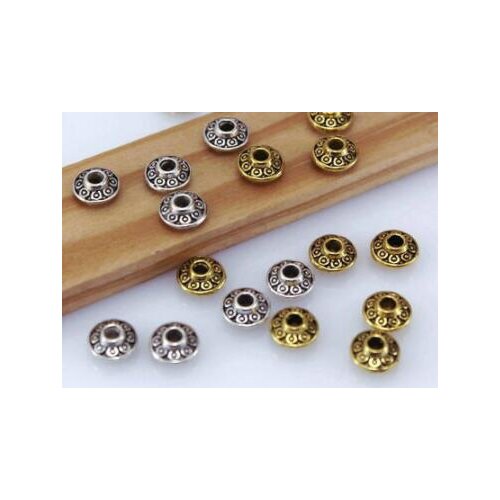 6mm 50pcs/1lot Tibetan Silver Antique beads Loose Bead Spacer Beads Connectors for DIY Jewelry Making bracelet xf5sd