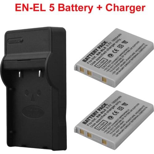 3.7V 1600mAh EN-EL5 Battery + USB Charger for Nikon Coolpix P4 P80 90 100 P500 P510 P520 P530 P5000 P5100 P6000 Camera Bateria