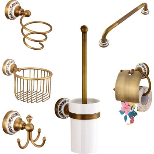 Antique Towel Bars Bathroom Accessories Sets Towel Shelf Towel Holder Toilet Paper Holder Rove Hook Ceramic Bathroom Products