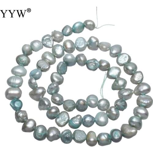 Cultured Baroque Freshwater Pearl Beads Nuggets light cyan 6-7mm Approx 0.8mm Sold Per Approx 15 Inch Strand