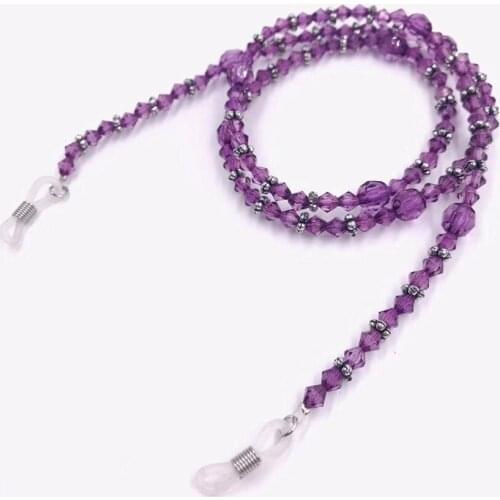 1 PC purple Color Fashion Reading Glasses Chain Retro Beads Eyeglass Sunglasses Spectacle Cord Neck Strap String Mask Chain