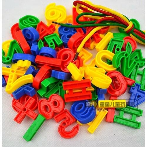 Beaded Digital Blocks Children Threading Rope 3-7 Years Old Kids Kindergarten Desktop Toys 350g/set