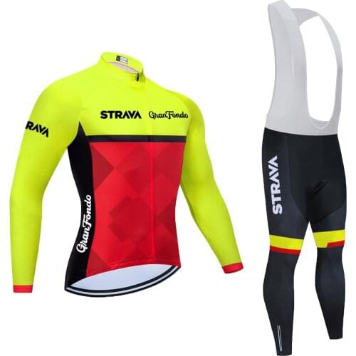 FLUO 2021 ITALIA Team Cycling Jersey Clothing STRAVA Long Sleeve 20D Gel Bicycle Bike Sportswear Ropa Ciclismo Spring SETS