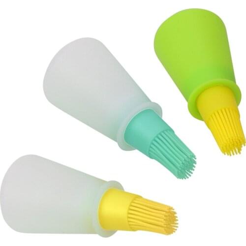 BBQ Tools Silicone Oil Bottle with Brush for Barbecue Cooking Baking Pancake Storage Bottles Kitchen Accessories