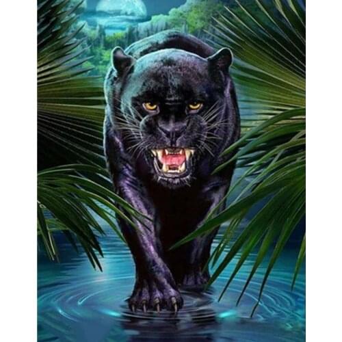 Mountain Forest Panther Animal 50x65cm Painting By Numbers Hand Painted Oil Adult Child Picture Colouring Home Decor Unique Gift