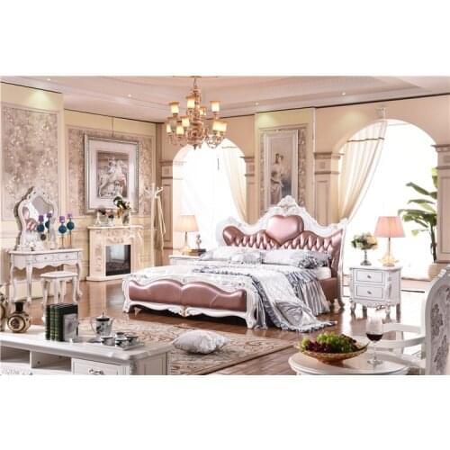 Royal bedroom furniture solid wooden genuine leather bed luxury wooden bed furniture buying agent wholesale price