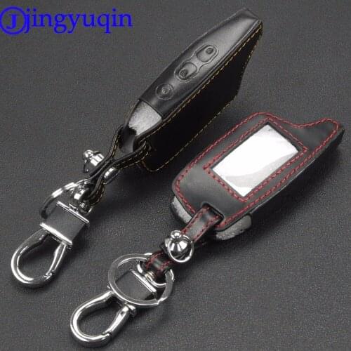 Jingyuqin 5pieces Leather Key Case Cover For TAMARACK Pandora DXL3000 Two Way LCD Remote Starter Car Alarm System