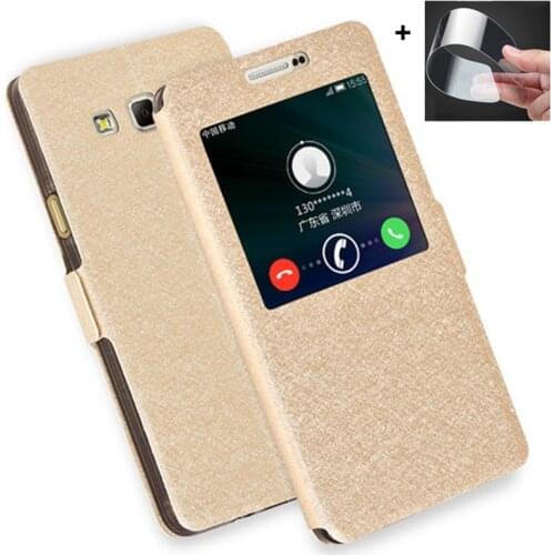 For Samsung galaxy A7 A7000 case Leather open Window Phone Case For Samsung A7 2015 A700 A7000 A700F SM-A700F flip cover