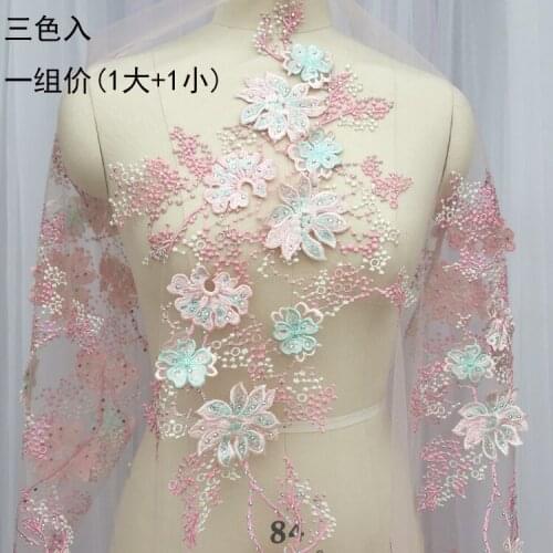 Three-color hot diamond three-dimensional flower lace fabric DIY childrens dress dress dance performance clothing Accessories