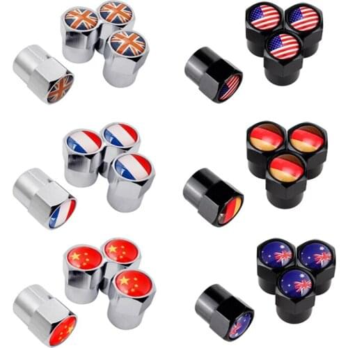 Car Tyre Cap for Honda Civic Daihatsu Terios Fiat Abarth Bmw E60 Jeep Car Styling Flag Motorcycle Wheel Air Valve Caps
