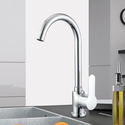 Kitchen Faucet Modern Sink Basin Faucet 360 Degree Swivel Spout Hot and Cold Water Mixer Tap Deck Mounted Single Hole Hardware