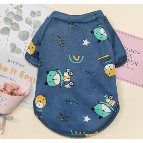 Cheap Pet Clothes Warm Dog Coat Winter Pullover Hoodie Jacket Sweatshirt Sweater Animal Print Dog Outfit Cat Costume Pug XS-XXL