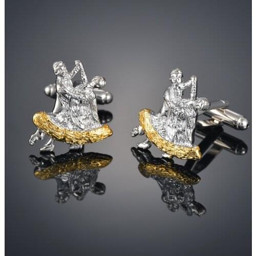 Fashion duet Cufflinks French long sleeve shirt with studs and Cufflinks