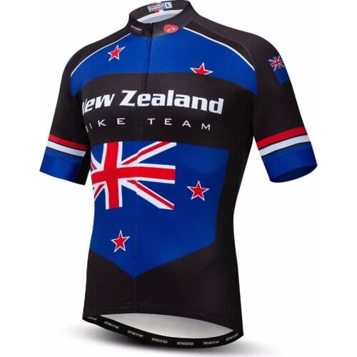 New Zealand 2019 cycling jersey Men Mountain Bike jersey MTB Bicycle Shirts Short sleeve Road Tops Breathable Russia Blue red