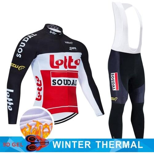 2022 New i2022 Pro Team Lotto Cycling Jersey 9D Bib Set MTB Uniform Bike Clothing Mens Winter Thermal Fleece Bicycle Clothes Cy