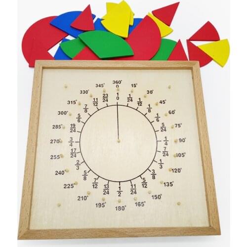JaheerToy Montessori Educational Toy Childrens Toys Mathematics Teaching Aid Fractional Plate Circumference Ratio Wood