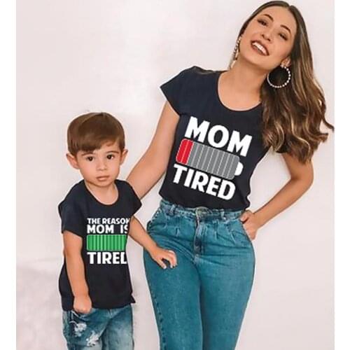 Family Matching Mother Daughter Clothes Print Family Look Family Matching Parent-child Outfit Mommy T-shirts