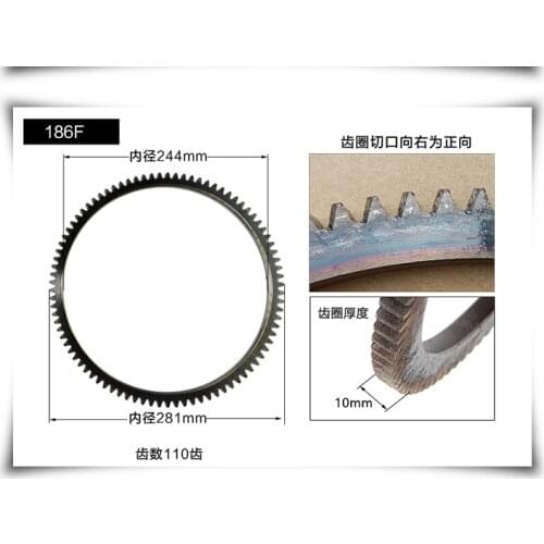 Single cylinder air-cooled diesel engine parts 170F 178F 186F 188F 186FA FS Motor flywheel gear ring
