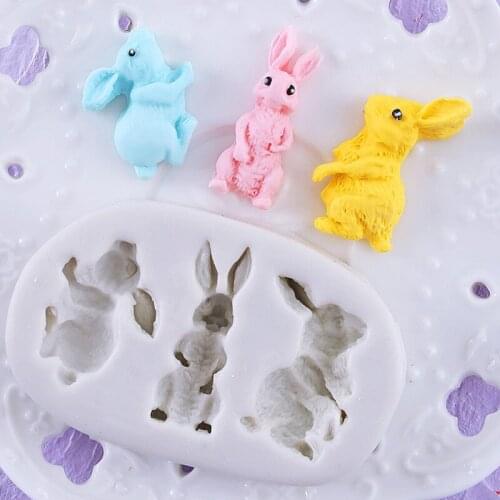Easter Rabbit Silicone Mold for DIY Chocolate Candy Pastry Dessert Decoration Fondant Mould Kitchenware Baking Tool