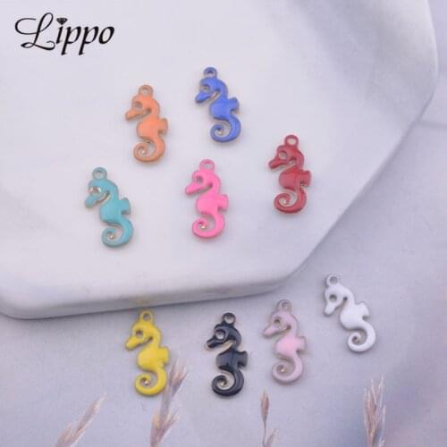 30pcs 6*12mm Both Faced Enamel Fish Tail Charms Copper Enamel Pendant Diy Jewelry Making