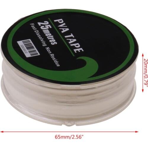 PVA Tape For Fishing Feeder Water Dissolve 10mmx20m Quick Dissolve Tackle Transparent Environmental Professional Accessories