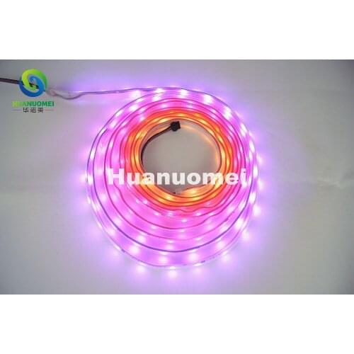 DMX512 addressable dmx rgb led strip light;30leds/m with 10pcs DMX512 IC,5M/roll,DC12V,White PCB,Waterproof silicon tube IP67