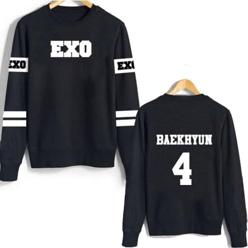 Kpop EXO The Same Hoody Sweater CHANYEOL BAEKHYUN Same Unisex Autumn Winter Suit Long Sleeve Hoodie Outerwears