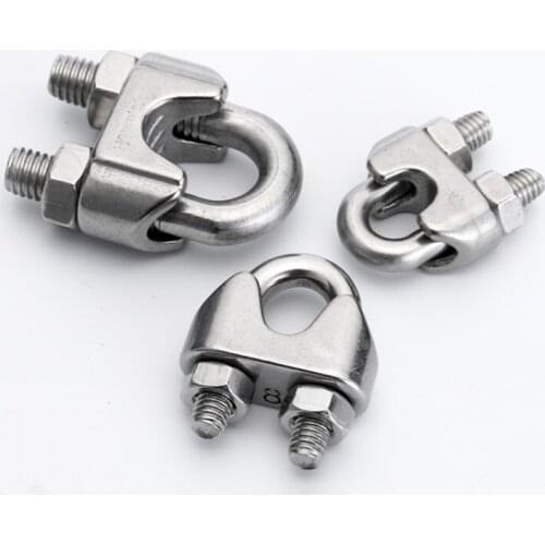 304 Stainless Steel U-shaped Chuck Rolling Rope Buckle Wire Clamp Lock Head M2 M3 M4 M5 M6 M8 M10