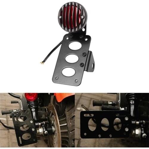 Retro Cafe Racer Universal Motorbike Side Mount License Plate Tail Light For Harley Choppers Sportster Bobber Custom Application