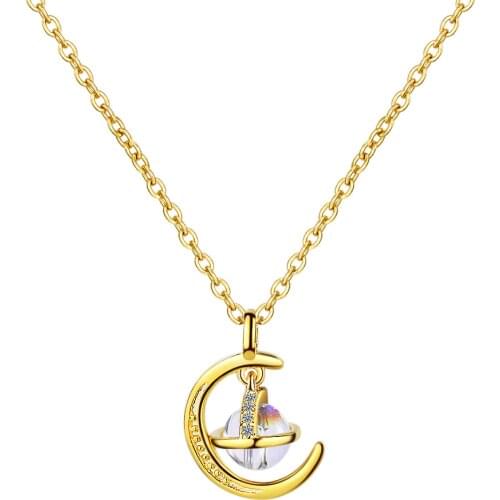 WANGAIYAO necklace female dream planet pendant trendy niche short clavicle chain simple temperament net red zircon jewelry