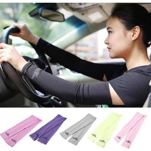 1 Pair Ice Arm Sleeve for Man Women Unisex Sun Protection UV Fingerless Cooling Cover Arm Gloves Anti Slip Outdoors