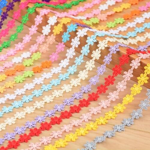 1.4cm Flowers Embroidery Lace Fabric Trim Ribbons DIY Sewing Handmade Materials Lace Trimmings Ribbon Wedding Decoration 1meter