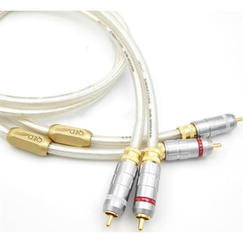 1 pair QED Signature 6N OCC Silver-plated Hifi RCA Audio Cable With gold plated RCA plug connector