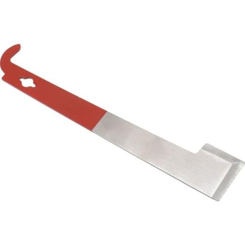 1pcs Beekeeping Equipment Red 27cm Stainless Bee Hive Tool Frame Lifter and Scraper J Shape Hook Beekeeper Tool Scraping Knife