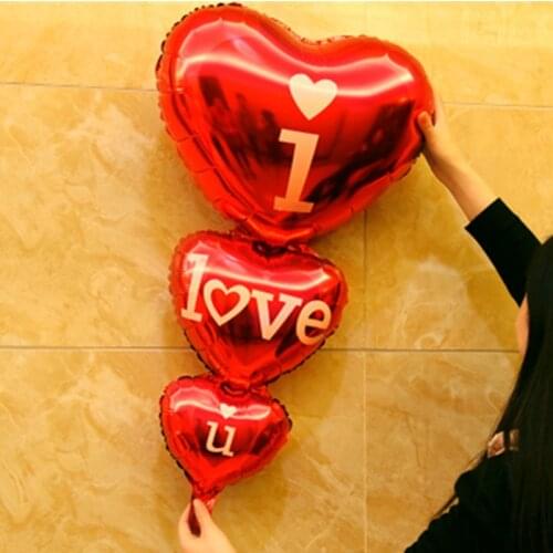 1PC siamesed I Love You Aluminum foil balloon Wedding decoration heart balloons Valentines Day party supplies