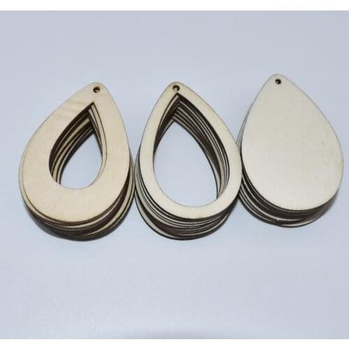 Laser cut original wooden teardrop pendant Blanks Jewelry Shapes Unfinished Earring Pendant