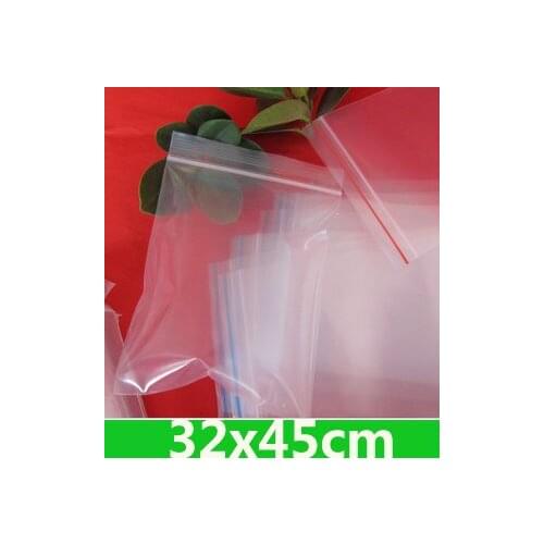 100pcs/lot Clear PE bags (32x45cm) resealable Poly bags zipper bag for new wholesale + free shipping