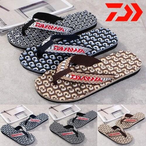 2019 Daiwa Non-slip Flip Flops Men Summer Beach Slipper Outdoor Shoes Fishing Slippers New DAWA Fishing Shoes Breathable Shoes