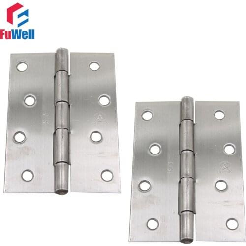 4pcs 4inch Corner Hinge 304 Stainless Steel Furniture Hinges Closet Drawer Cabinet Rotating Door Butt Hinges