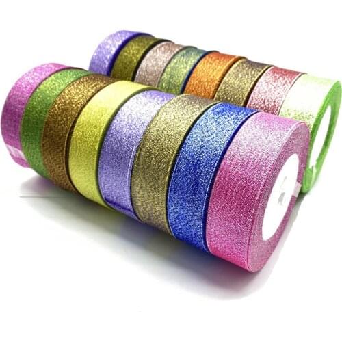 5Yards 25mm Multicolor Silk Satin Organza Ribbon Glitter Onions Ribbons Wedding Cake Gift Decor Craft DIY Accessories